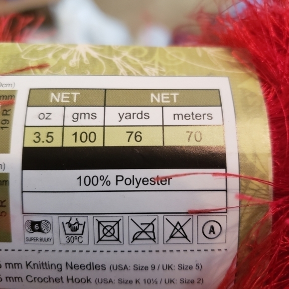 😄Pick 3/$24:  Lion brand Yarn.Fun Fur and Haunt Fur. RED - Picture 3 of 5